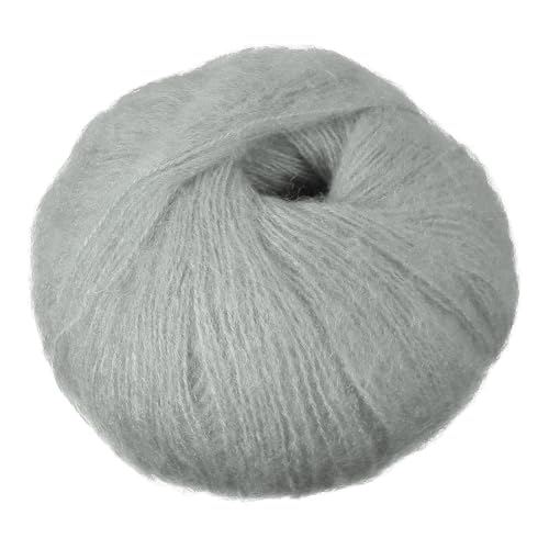 PATIKIL Mohair Yarn, Soft Yarn Faux Mohair Fuzzy Fur Fine Fluffy Yarns Thin for Crocheting Knitting Sweater Scarf Hat Crafts Blanket Rug, Gray - color: Gray