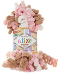 Alize Puffy Color Baby Blanket Yarn Lot of 4skn 400gr 39.3 yds 100% Micropolyester Soft Yarn Hand Knitting Yarn (6046) - color: 6046