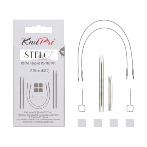 KnitPro Stelo Petite Interchangeable Needle Combo Set 2" (5cm) & 3" (7.5cm) | US 2 (2.75mm) - size: US Size 2 (2.75mm)