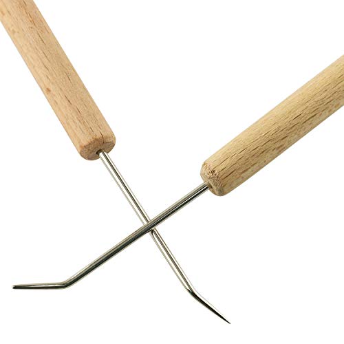 Tegg Crochet Hook 2PCS Wooden Handle Loom Knit Hooks Needle Hooks for Knitting Crafts