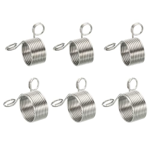 PATIKIL Knitting Crochet Loop Ring for Fingers, 2 Set Adjustable Metal Yarn Tension Ring Open Crochet Holder for Faster Knitting Craft DIY, Silver