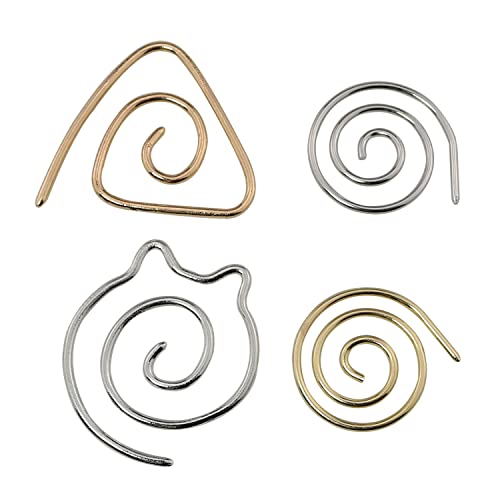DGBRSM 4pcs Spiral Cable Knitting Needle DIY Apparel Sewing Needles Household Stainless Steel Household Knitting Needle (Gold & Silver)