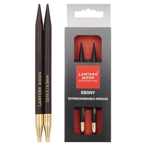 Lantern Moon Ebony Wood Interchangeable Circular Knitting Needles 5" (13cm) | US Size 10.5 (6.5mm) - size: US 10.5 (6.5mm)