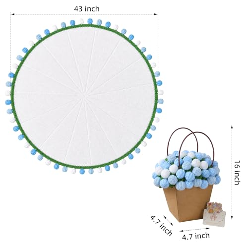 Ivydale Crochet Flower Bouquet Throw Blanket with Blue Rose - color: Blue Tulip