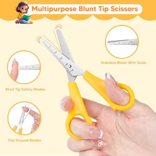 Kids Scissors Bulk of 12-Pack, Taotree 5" Kid Scissors for School Office | School Supplies, Craft Supplies, Small Blunt Tip Safety for Toddler Child Student Classroom Teacher Scrapbook Scrapbooking - color: 12 Pack