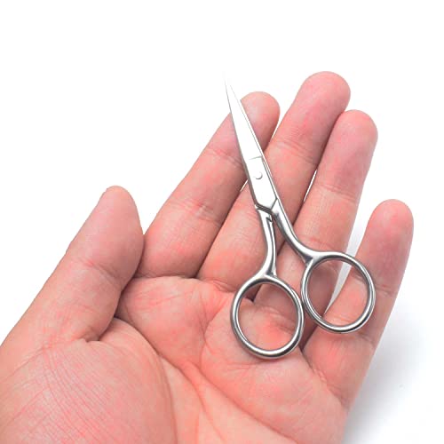 Professional Grooming Scissors for Personal Care Facial Hair Removal and Ear Nose Eyebrow Trimming Stainless Steel Fine Straight Tip Scissors Men (Pack of 3) - size: 1 Count (Pack of 3)