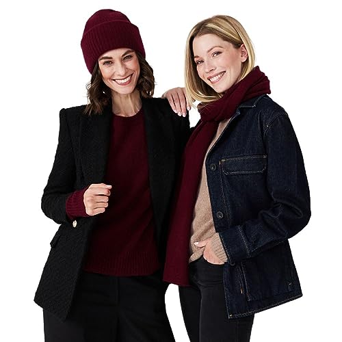 Cashmere Knitted Scarf for Women by Style Republic - color: Maroon