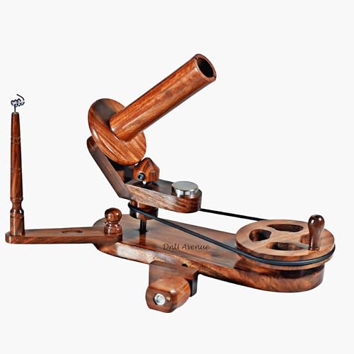 DnU Avenue Rosewood Yarn Winder and Swift Combo | Portable Wooden Yarn Ball Winder for Knitting and Crocheting | Large Capacity, Easy to Set Up, Stable - color: Yarn Winder & Swift