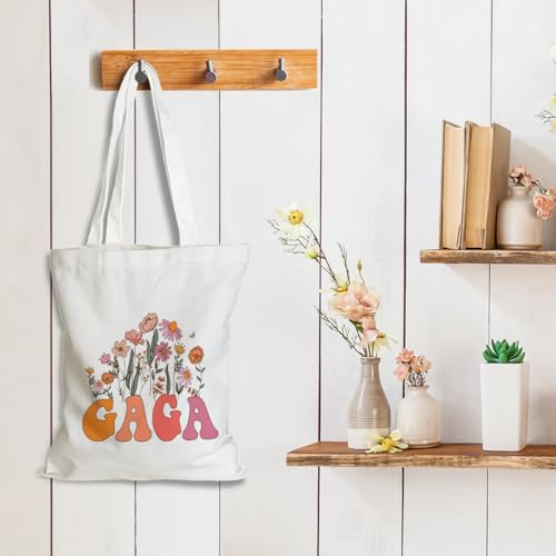 Grandma Gifts Tote Bag Birthday Mothers Day Retirement Gifts for Women Mama Nana Mimi Shoulder Bag Reusable Grocery Bags - color: Gaga