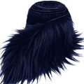 Navy Blue 2x60Inch Faux Fur Shaggy Plush Faux Fur, Fabric Precut Strips Fluffy Fuzzy Faux Fur, Craft Beard Hair, Beard Miniature Dolls Rugs Mats Gift, Winter Halloween Christmas Costume Party Decor - color: Navy Blue