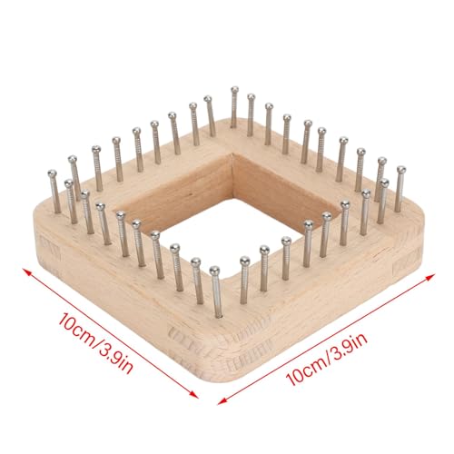 Wooden Knitting Looms for Blankets, Square DIY Hand Crafted Looms Knitting Tools Crochet Looms Chunky Yarn Looms Board for Hat Scarf Socks Sweater Beech Wood Knitting Board with Stainless Ste(10*10cm) - size: 10*10cm