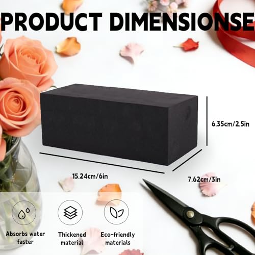 8 Piece Reusable Floral Foam Blocks, 6 x 3 x 2.5 Inch, Water Resistant, for Artificial Flower Arrangements, Outdoor Planters, Wedding Decor (8, 6 * 3 * 2.5) - size: 6*3*2.5
