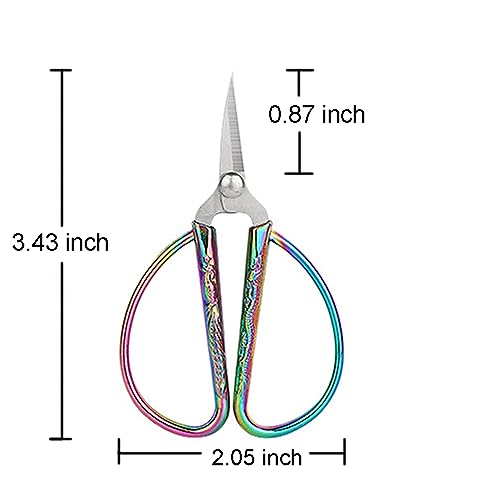3.3-inch Small Sewing Embroidery Scissors, Vintage Stainless Steel Little Scissors Sharp Shears for Sewing Crafting, Art Work, Cross Stitch Cutting, Handcraft, Needlework DIY Tools Colorful - color: Colorful