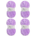 4 Skein Faux Fur Yarn 284 Yards - Super Bulky Soft Fluffy Eyelash Yarn for Knitting & Crocheting (Each Skein 100g/3.5oz) Amigurumi Hat Scarf - Light Purple - color: Light purple