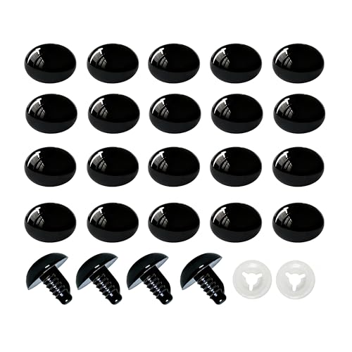 BESTCYC 200pcs 10 * 14mm Black Safety Noses and Washers for Amigurumi,Oval Craft Nose Stuffed Animal Nose for Crocheting Plush Animals Amigurumi Handmade Lovers Doll Makers DIY Making Supplie - size: 10*14mm