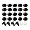 BESTCYC 200pcs 10 * 14mm Black Safety Noses and Washers for Amigurumi,Oval Craft Nose Stuffed Animal Nose for Crocheting Plush Animals Amigurumi Handmade Lovers Doll Makers DIY Making Supplie - size: 10*14mm