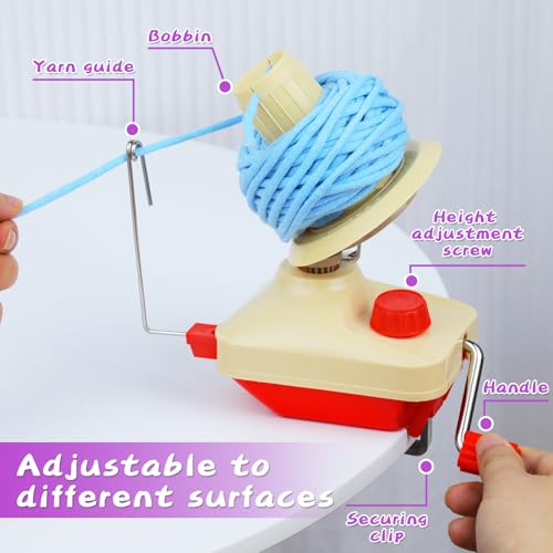 BUTUZE Yarn Ball Winder, Yarn Winder for Crocheting, Stitch Markers Knitting Kit, Pom Pom Maker, Convenient Ball Winder Hand Operated for Yarn, with Easy Installation for Yarn Storage - size: 40 PCS