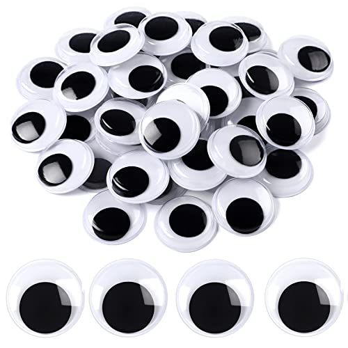 JULMELON 500Pcs Googly Eyes Self Adhesive 25mm, Wiggle Craft Eyes for DIY | Black White Sticky Back Design, Google Eyes for Crafts and Decoration Projects, DIY Craft Supplies, Large 25mm Wiggle Eyes - size: 1 inch