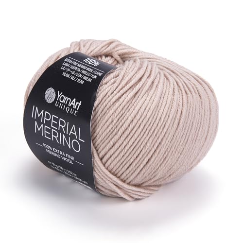 YarnArt Unique Imperial Merino Yarn - 100% Extra Fine Merino Wool, Luxurious Soft Yarn for Knitting, Crocheting, Baby Clothes, Scarves, Sweaters, 1.76 oz/50g, 109 yds (3306) - color: 3306