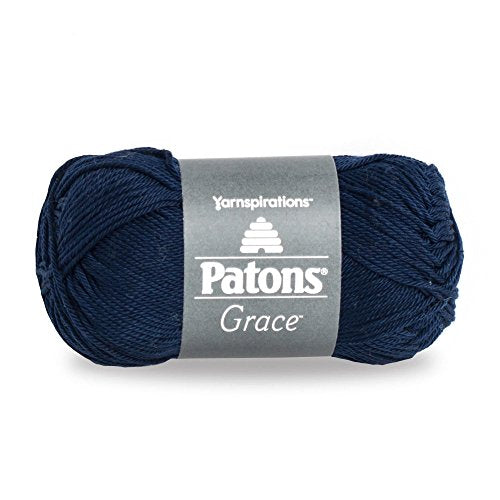 Patons Grace Yarn, 1.75 oz, Navy, 1 Ball - color: ['Navy'], size: 1.75 oz (1 Ball)