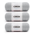Caron Simply Soft Yarn for Crocheting & Knitting, Feathered Gray, 3-Pack | #4 Worsted Medium, Soft 100% Acrylic Yarn for Crochet, Knitting, Blankets and Crafts, 315 Yards, 170.1g/6oz per skein - color: Feathered Gray, style: Simply Soft