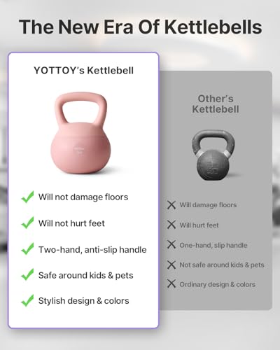YOTTOY Soft Kettlebell,Kettlebell Anti-Slip Grip Weight for Home Workouts, Kettlebells Set Strength and Safety Guaranteed - color: Pink, size: 10.0 Pounds
