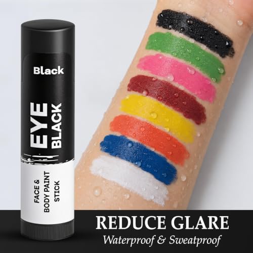 16 Packs Eye Black Baseball,Anti-glare Waterproof Eyeblack Sticks | Black Eye Stick for Football Softball Lacrosse Accessories Gifts,Baseball Face and Body Painting Sticks,8 Colors - size: 8 Colors - 16 Pack