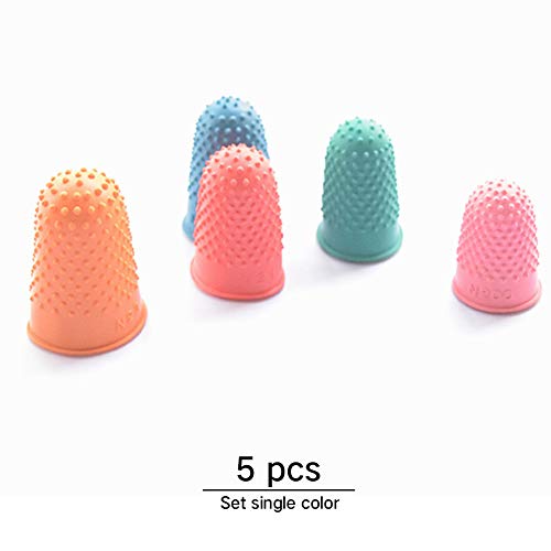 Thimble 5Pcs Craft Finger Tip Sewing Counting Protector Quilter Needlework Cone Rubber(Pink)