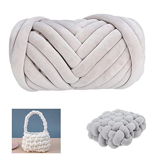 Moon Waves Chunky Yarn for Arm Knitting Crochet Making Blanket Pets House(Silver) - color: Silver
