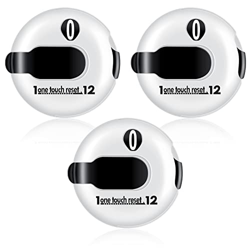 Frienda Golf Score Counter with One Touch Reset | Clip-on Golf Stroke Counter for Women and Men, One-press Reset Counts to 12, Attaches to Glove Collar Belt, Mini Scorekeeper - color: White
