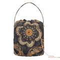 Tatenale Crochet Bag Yarn Bag Knitting Project Bag with Pockets and Handle Portable Yarn Storage Organizer Tangle Free 8.3x11 InchCottonmouth Skin Mandala Dark Purple45 - color: Cottonmouth skin Mandala Dark Purple45
