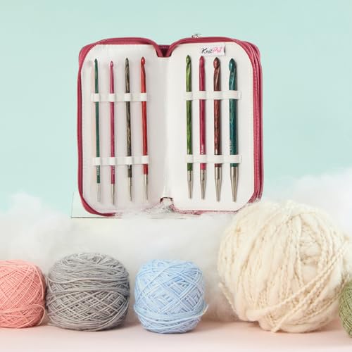 KnitPro Dreamz Deluxe Afghan/Tunisian Crochet Hook Set | 8 US Sizes (E to L) - size: Deluxe
