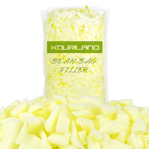 5LBS Bean Bag Filler - Shredded Memory Foam Beanbag Filling Pillow Stuffing | Bean Bag Refill for Couch Cushion Stuffed Animals Dog Bed Chair Arts Crafts - color: Yellow, size: 5 LBS