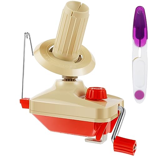 Yarn Ball Winder Hand Operated Low Noise Winder with Scissors Portable Lightweight Wool String Winders Reusable Manual Winders for Yarn Wool Fiber String