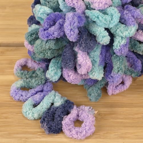 JubileeYarn Fun Finger Loops Yarn - 100g/Skein Jumbo Polyester - Morpheus - 5 Skeins - color: 147 Morpheus