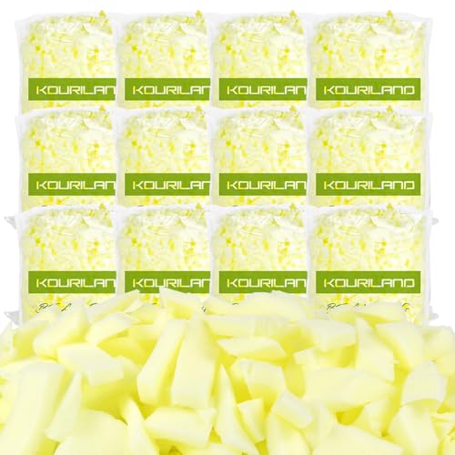 60LBS Bean Bag Filler, Shredded Memory Foam Beanbag Filling Pillow Stuffing | Bean Bag Refill for Couch Cushion Stuffed Animals Dog Bed Chair Arts Crafts - color: Yellow, size: 60 LBS
