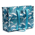 ESVAN Utility Tote Bag with Zip Top Waterproof Teacher Tote Bag for Teacher Work Women Beach - color: A Wave