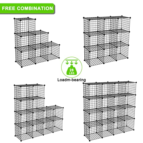 Wire Cube Storage Organizer, Metal Storage Shelves Bookshelf, Stackable Modular Closet Organizer for Bedroom Living Room, Office, Storage Shelves (6 Cubes, Iron) - color: Iron, size: 6 Cubes