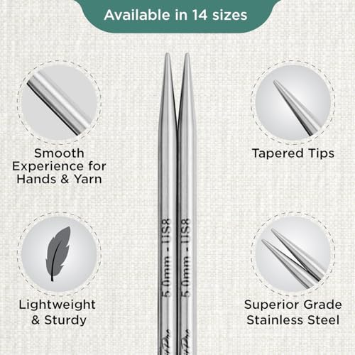 KnitPro Stelo Lace Interchangeable Tips 4" (10cm) | US Size 8 (5mm) - size: US Size 8 (5mm)