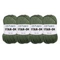 Estako Star-DK Soft Yarn for Crocheting, DK Weight 3, 4-Pack, Grass | 75% acrylic 25% wool, 4 skeins, 400 g, 1224 yds, amigurumi, granny squares, socks, beanies, mittens, plush toys - color: 34067 - Grass, size: Pack of Four