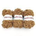Teddy Fur Curly Yarn, 3 Skeins (150g/5.3oz Total, 15mm Thick), Chunky Faux Fur Eyelash Yarn, Super Soft Fluffy Yarn for Doll Hair Weaving, Crochet, Knitting, Amigurumi (Brown) - color: Brown