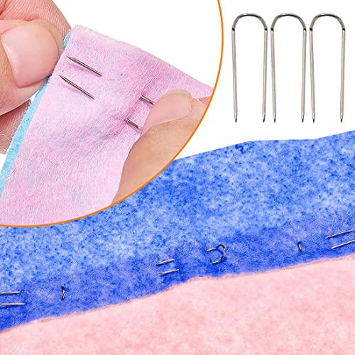 Sewing U Shaped Fork Pins for Fabric 100 Pcs Shadow Box Pins Multipurpose Stainless Steel Straight U-pins for Crafts Quilting Home Decor DIY Sewing Supplies