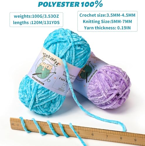 3 Pack Fuzzy Chenille Yarn for Crocheting,Velvet Baby Blanket Yarn for Crocheting,Soft Plush Yarns for Hand Knitting,(300 g/393yds) Fluffy Amigurumi Crochet Yarns (3 White Coffee) - color: 3 White Coffee