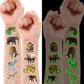 96 PCS Glow In The Dark Realistic Jungle Animal Temporary Tattoos - color: Luminous