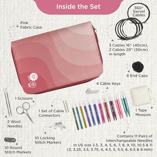 KnitPro Zing Regal Interchangeable Needle Set 4" (10cm) | 11 US Sizes (2.5 to 11) - size: Regal