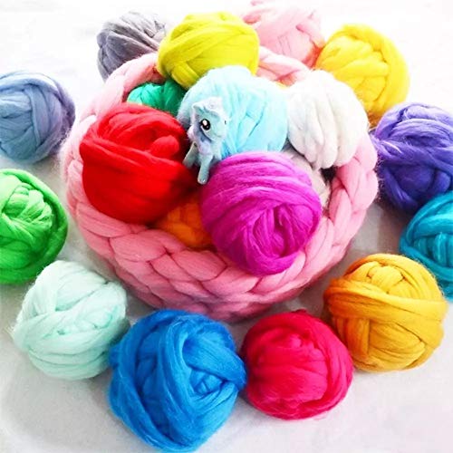 3.53oz Needle Felting Wool Roving Wool for Felting Wool Felting Supplies | Grass Green Pure Wool Chunky Yarn Spinning Wool Roving for Needle Felting Wet Felting Diy Hand Spinning - color: grass green