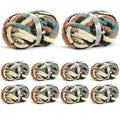 10 Pack Jumbo Chunky Yarn for Hand Knitting, Fluffy Chunky Chenille Yarn for Crocheting, Variegated Chunky Knit Baby Blanket Yarn, 240 yds /70.5 oz Super Bulky Yarn（Apricpot Green） - color: 10 Apricpot Green