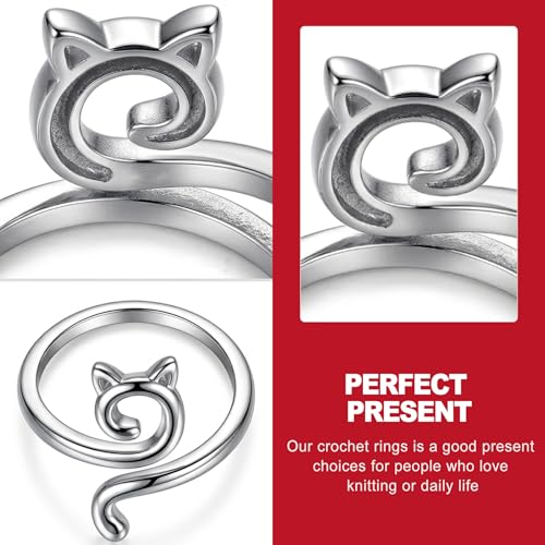 KlayXira 3Pack Adjustable Metal Crochet Tension Ring, Yarn Tensioner for Crocheting and Knitting, Finger Yarn Guide Ring