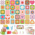Katech Crochet Kit for Beginners-Crochet Kit for Adults w/Video Tuturials | Granny Square Kit Learn to Crochet 50 Pattern Granny Square Kits Crochets Starter Kits w/Upgraded Yarn-Zero Based Friendly - color: Brown-orange gradient