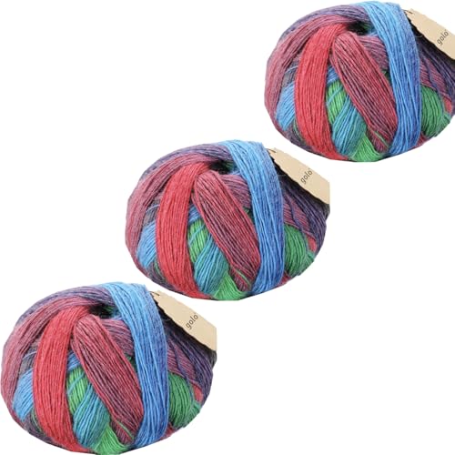 golo 3 Balls Gradient Wool Yarn for Hand Knitting Self-Striping Variegated Wool Yarn 3-6005 - color: 3-6005, size: 3 pcs